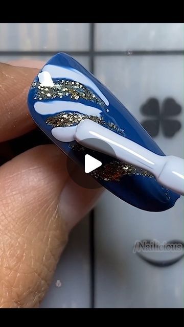 Blue Gel Nail Designs Ideas, Idee Nail Art, Nail Design 2024, Nail Art Techniques Step By Step, Latest Nail Extensions Designs, Glitter Bling Nails, Nail Designs Videos, Easy Short Nail Designs, Marbling Nails