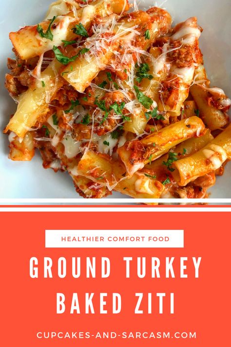 Ground Turkey Pasta, Ground Turkey Recipes Easy, Ground Turkey Recipes Healthy, Turkey Pasta, Healthy Ground Turkey, Diner Recept, Healthy Turkey, Baked Turkey, Baked Ziti