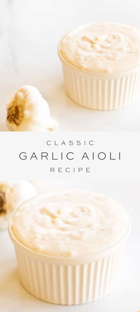 Garlic Aoli Recipe Easy, Easy Aioli, Aoili Recipe, Garlic Aioli Recipe, Baked Artichoke, Aioli Sauce, Gourmet Grilled Cheese, Julie Blanner, Aioli Recipe