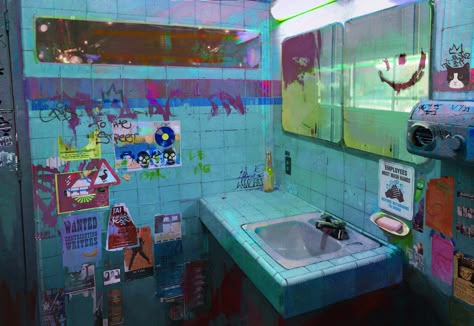 Bg Design, Illustration Art Prints, Blue Bathroom, Background Art, Chengdu, Cinematic Photography, Environment Concept Art, Environment Design, Visual Development