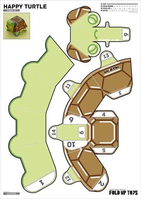 Paper Toy Design, Printable Paper Toys Templates, Papercraft Templates Printables, Paper Toy Printable, Happy Turtle, Anime Paper, Paper Dolls Diy, Greatest Love, Paper Toys Template