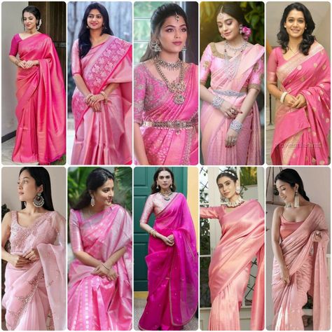 Pink Saree Blouse Designs || Amazing Pink Saree with Contrast Blouse || Combination Blouse Ideas Partywear Saree Look, Pink Sarees Contrast Blouse, Contrast Blouse For Baby Pink Silk Saree, Contrast Blouse For Pink Saree, Pastel Pink Saree Contrast Blouse, Light Pink Saree Blouse Combination, Pink Colour Saree Contrast Blouse, Baby Pink Saree Contrast Blouse, Light Pink Saree Contrast Blouse