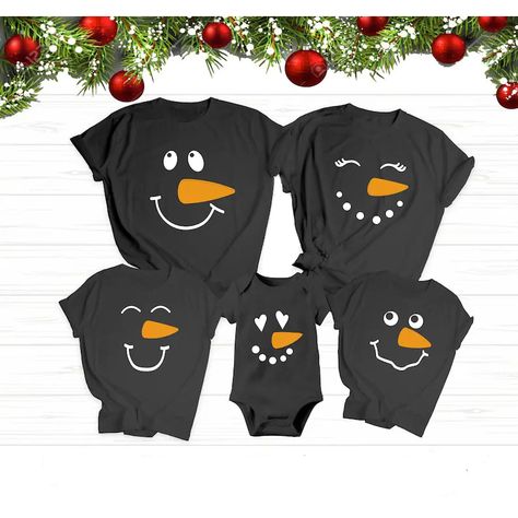 Christmas Snowman Emotions Matching Family T-shirts Christmas Shirts Vinyl, Homemade Shirts, Christmas Shirts Family, Girl Mom Shirt, Comfy Pajama, Matching Family T Shirts, Snowman Shirt, Family Matching Christmas, Christmas Shirts For Kids