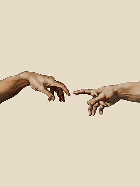 Hands Of God Painting, Hands In Art, Hands Art Aesthetic, Two Hands Painting, Hands Touching Painting, Two Hands Touching Drawing, Hands Touching Drawing, Hand Reaching Out, Greek Hands