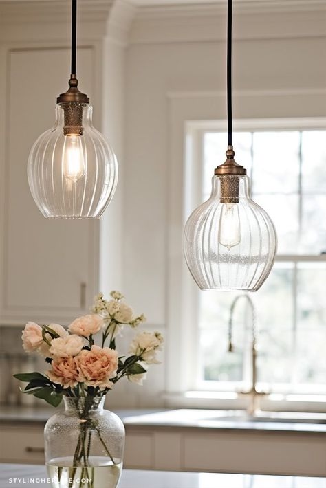 Country Cottage Lighting Ideas, Farmhouse Lantern Pendant Lights, Kitchen Feature Lights, European Cottage Light Fixtures, Cottage Style Pendant Lighting, Modern Cottage Pendant Lights, Cottage Kitchen Island Lighting, Traditional Home Lighting, French Country Pendant Lights Over Kitchen Island