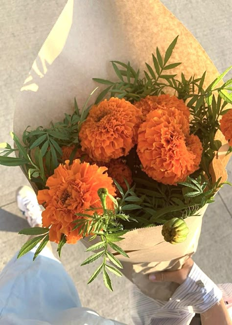 Flower Boquet, Boquette Flowers, Marigold Flower, Flowers Color, Nothing But Flowers, Flower Therapy, Flowers For You, Beautiful Bouquet Of Flowers, Flower Quotes