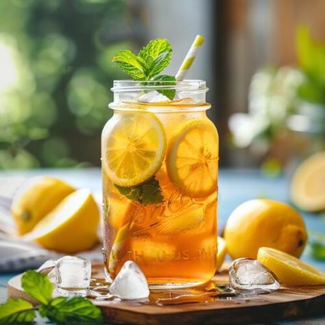 Earl Grey Iced Tea Lemonade Recipe - The Ultimate Refresher! Iced Tea Lemonade Recipe, Tea Lemonade Recipe, Lemon Ice Tea, Jasmine Milk Tea Recipe, Moroccan Mint Tea Recipe, Lemonade Tea Recipe, Milk Thistle Tea, Mint Tea Recipe, Ice Lemon Tea