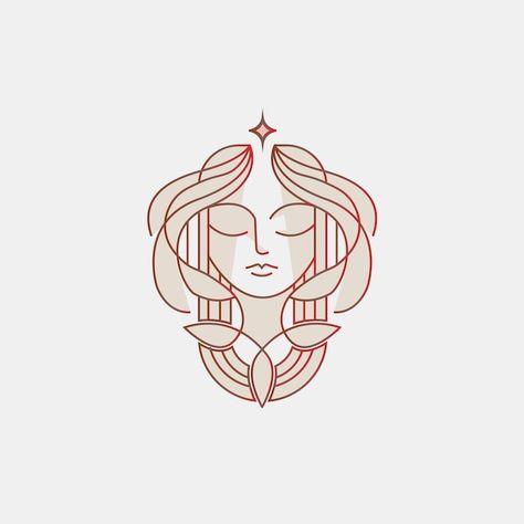 Logo Design Women, Greek Goddess Art, Inspiration Logo Design, Photo Logo Design, Logo Design Art, Hand Drawn Logo, Bakery Logo Design, Feminine Logo, Logo Design Free