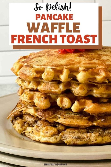 Waffle Pancake French Toast, Fun French Toast Recipes, Battered French Toast, French Toast Waffle Iron, French Toast In Waffle Maker, Waffle French Toast Recipe, French Toast Waffles Recipe, French Toast Pancakes Recipe, Waffle Pancakes