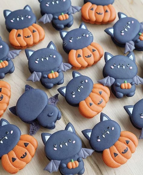 Kue Macaroon, Macaroon Recipes, Seni Dan Kraf, Halloween Baking, Cute Baking, Halloween 3, Halloween Desserts, Halloween Snacks, Just Pretend