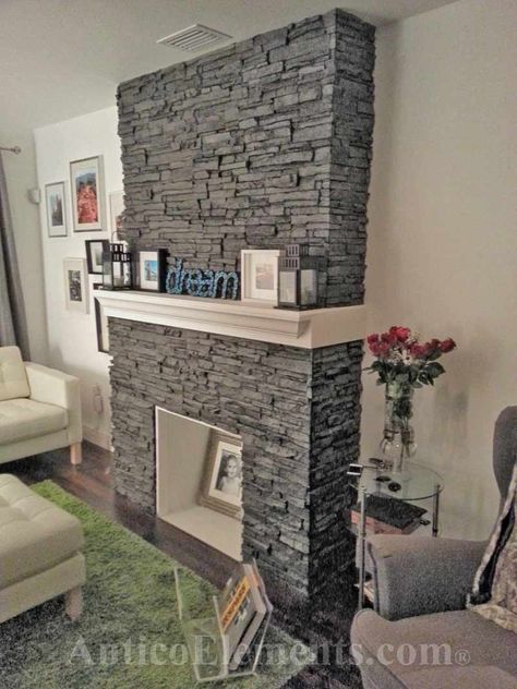 Fireplace Updates, Faux Stone Fireplaces, Stone Fireplace Designs, Stacked Stone Veneer, Stone Veneer Panels, Faux Stone Walls, Stacked Stone Fireplaces, Stone Wall Panels, Faux Stone Panels