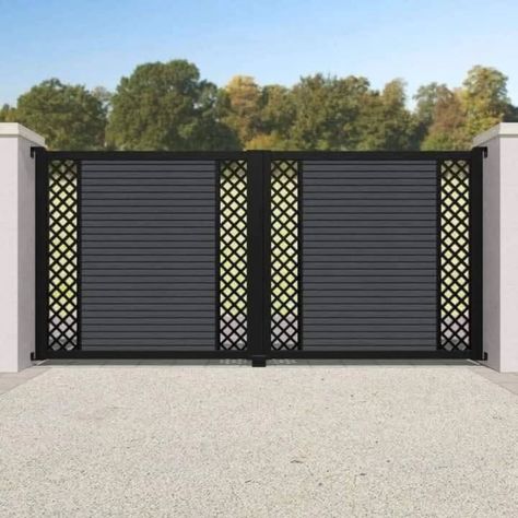 Main Gate Designs ✨️👌 #maingatedesign #Gatedesign #maingateideas #sethiglassplywood #fypシviralシ2024 #trendingpost #explorepage #facebookpost2024 Custom Driveway, Gate Lights, Main Gates, Showroom Inspiration, Gate Wall Design, House Main Gates Design, Modern Gate, Aluminium Gates, Gate Handles