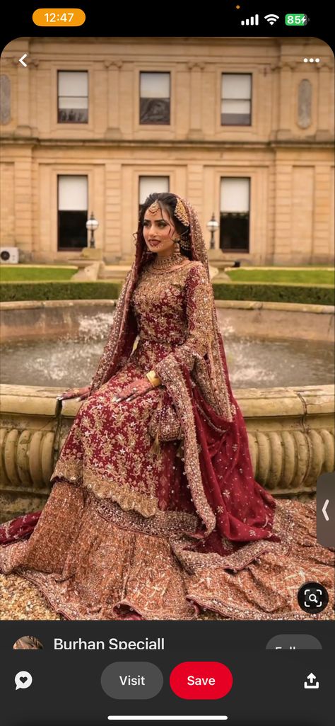 Pakistani Bridal Lehenga, Asian Wedding Dress Pakistani, Wedding Dresses Pakistani, Pakistani Bridal Dress, Red Bridal Dress, Desi Wedding Dresses, Nikkah Dress, Asian Wedding Dress, Asian Bridal Dresses