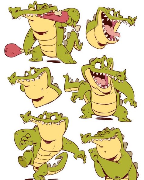 Derek Laufman, Crocodile Illustration, Crocodile Cartoon, Animal Study, Animal Character, 캐릭터 드로잉, Game Character Design, Crocodiles, Character Design Animation