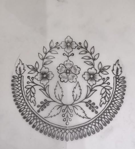 #handdrawing #manulwork Motives For Embroidery, Embroidery Sketches Design, Khaka Designs, Embroidery Sketch, Embroidery Motif, Jewelry Design Drawing, Diy Embroidery Patterns, Border Embroidery Designs, Pola Sulam