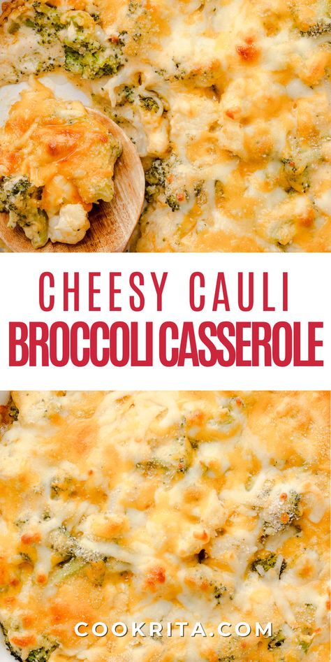 This cheesy cauliflower and broccoli casserole is the ultimate comfort food! Loaded with creamy cheese sauce and crispy topping, it’s a side dish everyone will love. 🥦🧀 #CheesyCasserole #CauliflowerRecipes #ComfortFood Frozen Broccoli And Cauliflower Recipes Casseroles, Cauliflower Rice Broccoli Casserole, Cauliflower Casserole Recipes Easy, Broccoli And Cauliflower Casserole Baked, Broccoli And Cauliflower Cheese Recipes, Broccoli Cauliflower Cheese Sauce, Loaded Broccoli Cauliflower Casserole, Cauliflower Broccoli Cheese Casserole, Cheesy Broccoli Cauliflower Bake