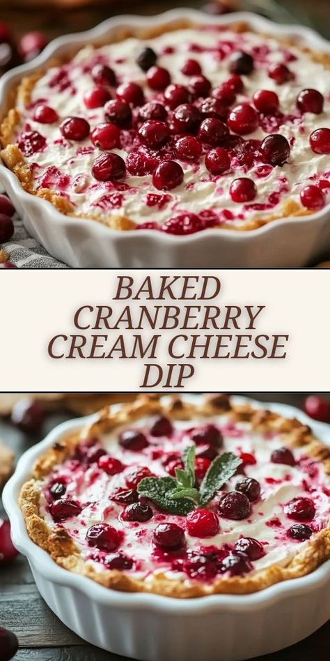 This baked cranberry cream cheese dip is the ultimate crowd-pleaser for any gathering! 🧀🍒 With a rich, creamy base and the perfect balance of sweet and tart cranberries, it’s an appetizer that will wow your guests. Perfect for Thanksgiving, Christmas, or any party. 🎉✨ Serve with crackers or veggies for a savory-sweet bite that’s addictive and delicious! #CreamCheeseDip #CranberryDip #HolidayAppetizers #PartyFood #BakedDip #CranberryRecipes #FingerFoods Cream Cheese Cranberry Roll Ups, Cranberry Cream Cheese Bites, Cranberry Orange Cream Cheese Dip, Cranberry Appetizers Dip, White Cheddar Cranberry Dip, Holiday Cranberry Dip, Christmas Cranberry Dip, Recipes To Use Up Cream Cheese, Cherry Cream Cheese Dip