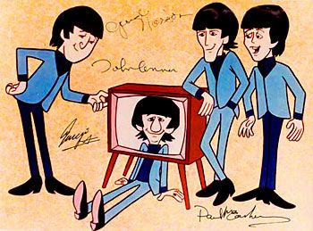 OMG!!!  This was awesome...I waiting to hear the music!!  It was the only chance we had to hear them. Beatles Cartoon, Beatles Photos, Beatles Art, Beatles Fans, Morning Cartoon, Cartoon Photo, Saturday Morning Cartoons, The Jacksons, The Fab Four