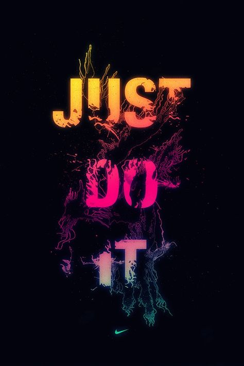 “Just Do It” is exactly what you need to do when you are faced with doubt and fear. Don’t let neither deter you from accomplishing everythin... Nike Wallpaper, Color Run, Neon Colors, Fitness Health, Work It, Just Do It, Black Background, Get Fit, Volleyball