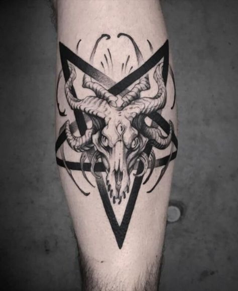 Pentagram Knee Tattoo, Pentagram Tattoo Satanic, Demonic Tattoo Designs, Small Satanic Tattoos, Satanism Tattoo, Pentagram Tattoo Design, Tattoos Protection, Protection Tattoo Ideas, Pentagram Tattoos