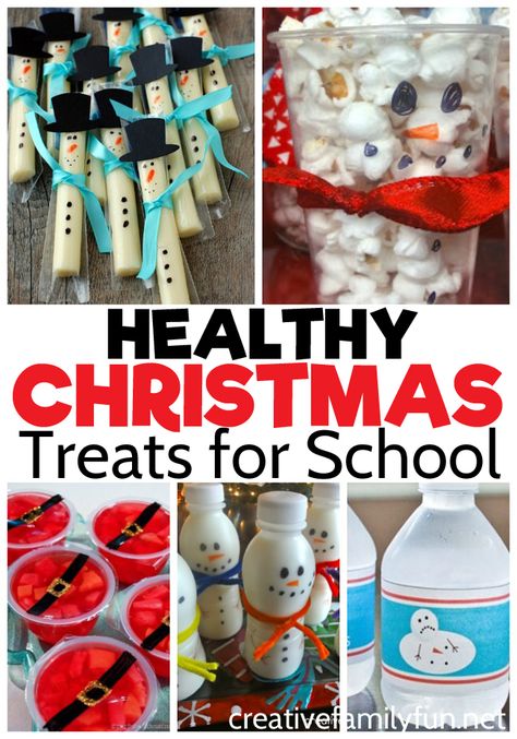 These fun and healthy Christmas treats for school are all made from store-bought treats and are perfect for classroom parties. #Christmas #classroom #school Christmas Treats For School, Christmas Class Party, Holiday Party Snacks, Class Christmas Party, Christmas Party Cups, Class Snacks, Healthy Christmas Snacks, Healthy Christmas Treats, Treats For School