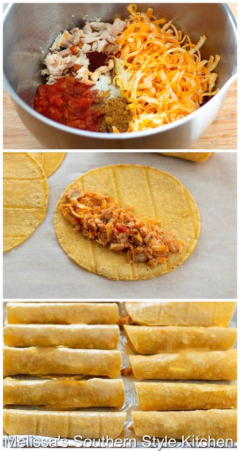 Taquitos Chicken, Taquito Recipe, Baked Chicken Taquitos, Taquitos Recipe, Leftover Food, Mexican Dish, Chicken Taquitos, Chicken Healthy, Food Mexican