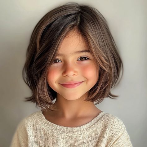 Shoulder Length Haircut Girls Kids, Hair Style For Girls 10 Years Old, Short Haircut For Kids Girl, Haircuts For Kids Girls Short, Girls Chin Length Haircut Kids, Medium Length Girls Haircut Kids, Bob Haircut For Girls Kids, Toddler Shoulder Length Haircut, Haircuts For 5 Year Girl