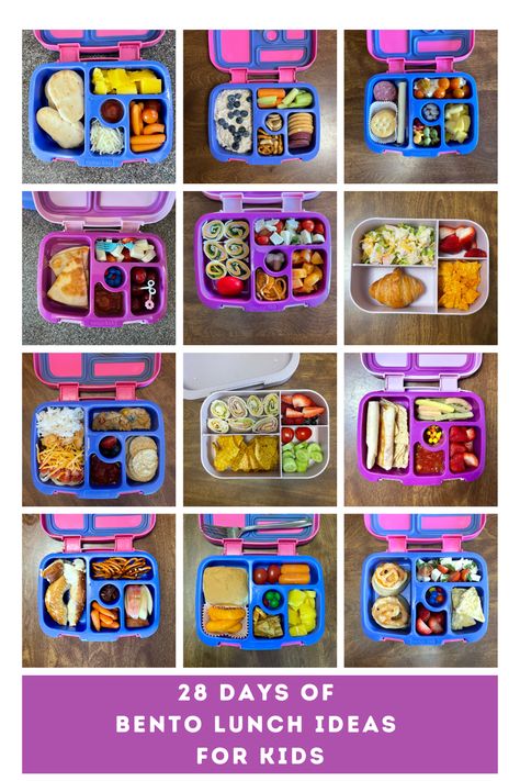 Bento box lunch ideas for kids: 28 pictures of lunch box ideas- what we packed in our Bentgo boxes for 1st and 3rd graders. Healthy Lunch Ideas For School Bento, Bentgo Kids Lunch Box Ideas, Bento Box Toddler Lunch Ideas, Toddler Lunches Bentgo, Easy Bento Box Ideas School Lunches, Lunch Ideas 1st Grader, Lunch Ideas For 1st Graders, Lunch Packing Ideas For Kids, Bentgo Kids Snack Ideas