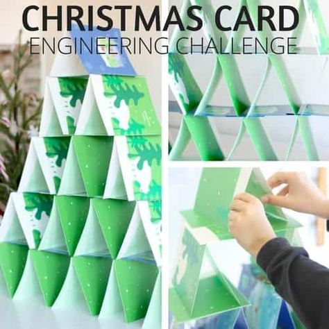 Here is an awesome and super easy to set up Christmas STEM challenge. Our Christmas card engineering activity is perfect for the busy holiday! Christmas Tree Experiment, Christmas Experiments, Winter Class Party, Stem Cards, Christmas Stem Challenge, Stem Challenges For Kids, Christmas Stem Activities, Christmas Science Experiments, Challenges For Kids