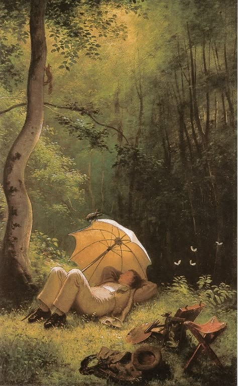 19th Century Aesthetic, Carl Spitzweg, Forest Clearing, Romantic Paintings, Rennaissance Art, Georges Seurat, Poster Shop, German Art, The Painter