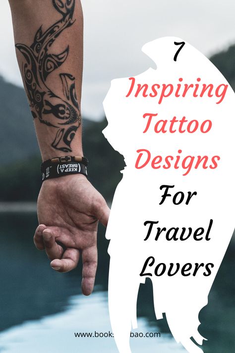 Love For Travel Tattoos, Travel Tattoo Designs Men, The Journey Is The Destination Tattoo, Travel Symbols Tattoo, Traveler Tattoo Men, Adventure Travel Tattoos, Wander Tattoo Adventure, Life Journey Tattoo Ideas, See The World Tattoo