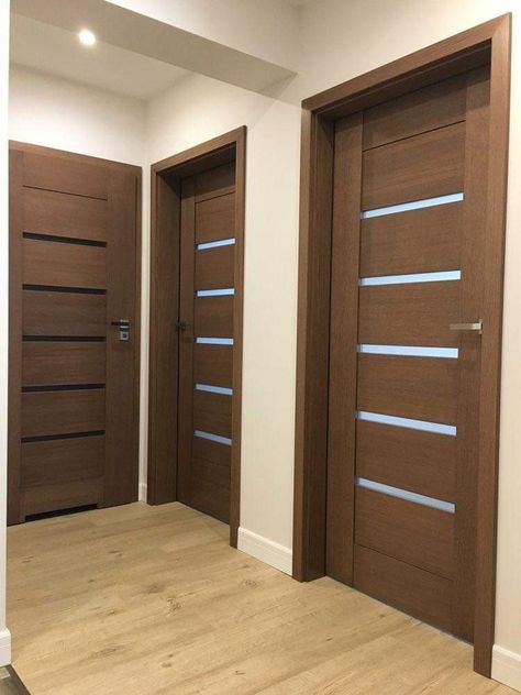 Room Wooden Door Design Modern, Door Design With Glass And Wood, Modern Wooden Doors Bedrooms, Bathroom Door Ideas Modern, Door Styles Interior, Bathroom Door Design, बेडरूम डिजाइन, Interior Door Styles, House Main Door Design