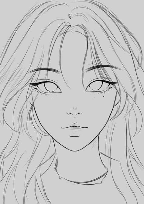 Anime Face Drawing, Manga Coloring Book, Girl Face Drawing, Female Face Drawing, Pencil Sketch Images, Body Base Drawing, Face Sketch, Easy Doodles Drawings, Easy Drawings Sketches