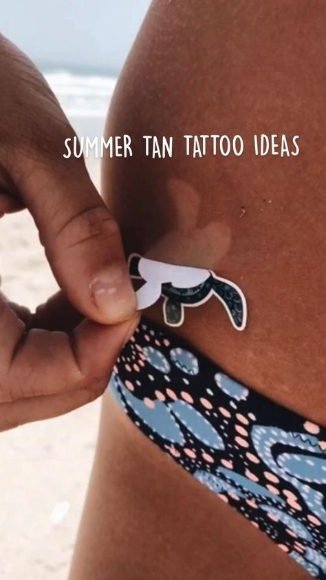 Fun Things To Do At The Beach With Friends, Summer Tan Tattoo, Things To Do At The Beach, Ideas For The Beach, Tan Tattoo, Summer Hacks, Crazy Tattoos, Summer Tan, Sleepover Things To Do