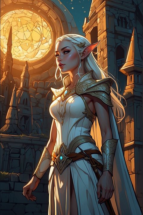 Elf Queen Art, Ten Faire, Darkest Dungeon Art, Dungeon Art, Elf City, Elven City, Female Wizard, Elven Woman, Sensory Classroom