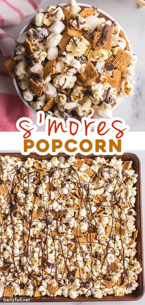 Take movie night up a notch with this easy and delicious S’mores Popcorn. The kids will have fun making it and even more fun eating it! Fall Movie Night Food, S’mores Popcorn, Desert Popcorn, Fall Popcorn Mix Recipes, Movie Night Snacks For Adults, Fall Popcorn Mix, Fun Popcorn Recipes, Movie Night Treats, Halloween Popcorn Mix