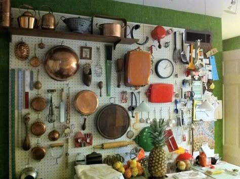 The Source: Pegboards - by Zinzi Edmundson - Treehouse Peg Board Kitchen, Kitchen Pegboard Ideas, Kitchen Pegboard, Coffee Mug Storage, Shaker Peg Rail, Pegboard Kitchen, Pegboard Ideas, Mug Storage, Shaker Pegs