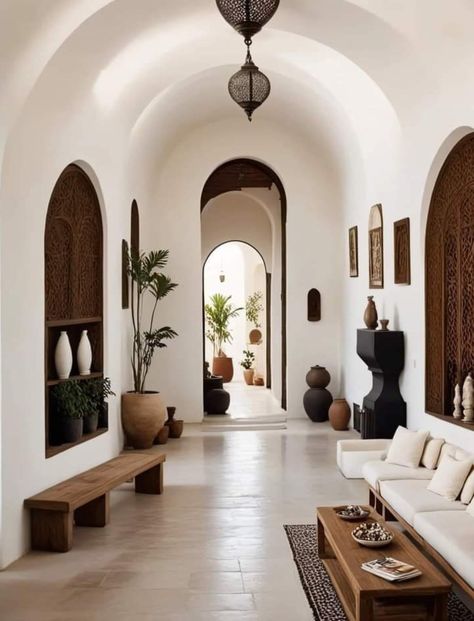 Spanish Revival Interior, Andalusian Architecture, Mediterranean Interior Design, Mediterranean Interior, Earthy Home, Moroccan Homes, Moroccan Interiors, Spanish Style Homes, Mediterranean Home