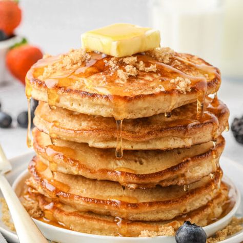 Brown Sugar Pancakes - Amanda's Easy Recipes Brown Sugar Pancake Recipe, Brown Sugar Pancakes, Berry French Toast Casserole, Berry French Toast, Easy Monkey Bread, Dip Recipes Appetizers, Cinnamon Roll Casserole, Pancake Calories, Cinnamon Pancakes