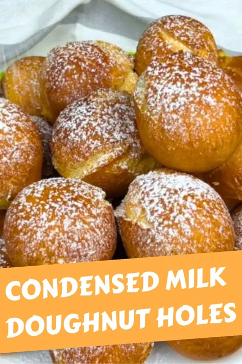 Do you have some sweetened condensed milk lying around? Let us turn it into something irresistibly delicious with this sweetened condensed milk recipe! 🍩✨ These bite-sized delights are irresistibly soft and sweet, with a rich, creamy flavor. Perfect for any occasion, they’re a treat everyone will love! 🎉💖 Snacks With Sweetened Condensed Milk, Unsweetened Condensed Milk Recipe, Deserts Without Milk, Lemon And Condensed Milk Recipes, No Milk Desserts Easy, Easy Quick Treats, Baking With Sweetened Condensed Milk, Condensed Milk Snacks, Sweetened Condensed Milk Uses