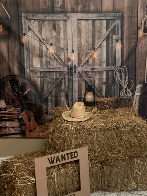 Country And Western Party, Western Party Foods, Cowboy House, Western Event, Guitar Country, Ranch Party, Cowboy Themed Birthday Party, Prom Backdrops, Foil Fringe Curtain