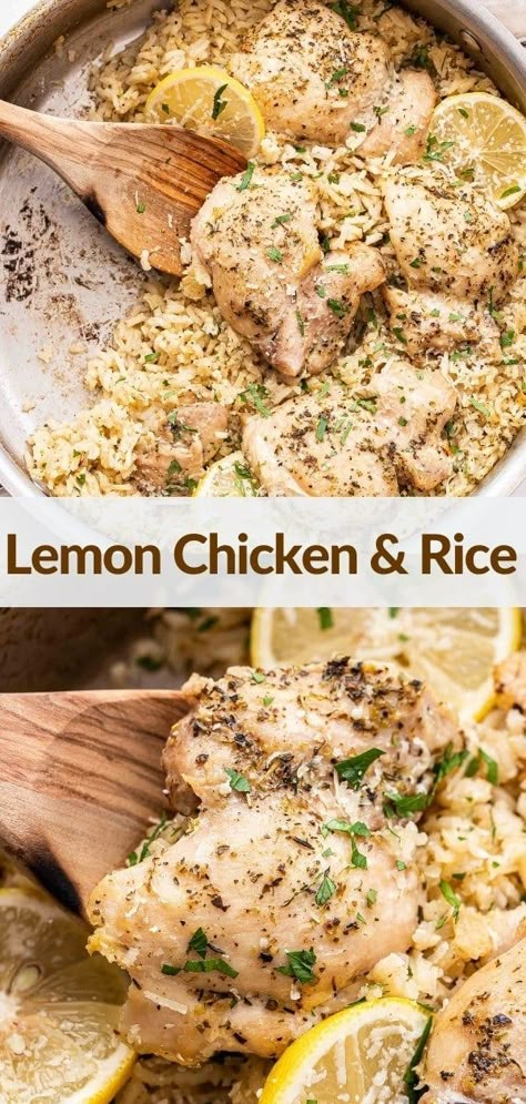 Lemon Chicken And Rice, Lemon Thyme Chicken, Thyme Chicken, Chicken And Rice Recipe, Thyme Recipes, Lemon Thyme, Healthy Weeknight Meals, Dinner Chicken, Chicken And Rice