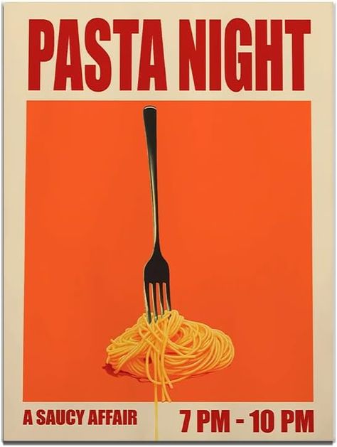 Spaghetti Poster, Design Grid, Poster Graphic Design, Pasta Night, Grid Design, My Brand, Typography Poster, Design Typography, Graphic Design Posters