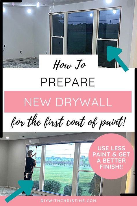 How To Paint New Drywall, How To Paint Drywall, Diy Interior Painting, Diy Wall Painting Techniques, Painting Drywall, Diy Home Improvement Ideas, Drywall Finishing, Basement Finish, Drywall Ceiling