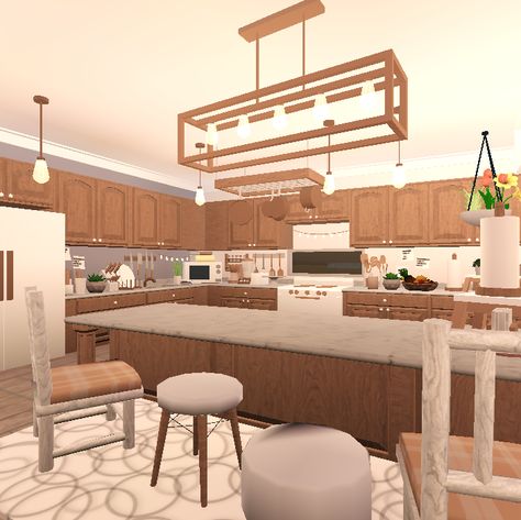 Rocitizens Kitchen Ideas, Rocitizens Room Ideas, Bloxburg Kitchen Pantry, Coffee Bar Bloxburg, Rocitizens House Ideas, Cocina Bloxburg, Huge Kitchen Ideas, Kitchen Bloxburg Ideas, Big Kitchen Ideas