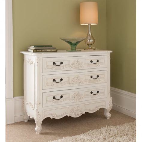 French Antique White French Chest Of Drawers, Rococo Design, French Furniture Bedroom, Style Chest Of Drawers, French Style Bedroom, Rococo Furniture, White Chest Of Drawers, Oak Bedroom, French Rococo