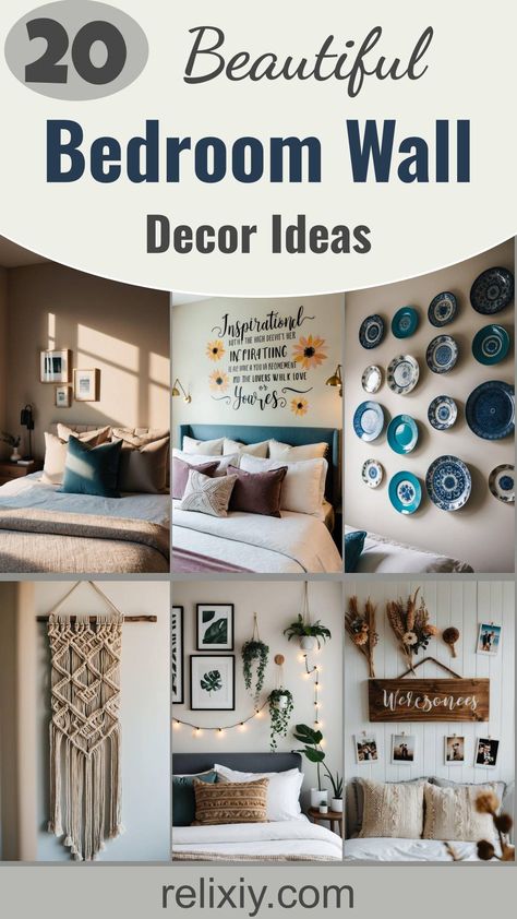 20 Beautiful Bedroom Wall Decor Ideas For Instant Style Country Wall Decor Bedroom, Decorate Above Bed Master, Neutral Wall Decor Bedroom, Long Wall Decorating Ideas Bedroom, Large Bedroom Wall Ideas, Bedroom Wall Ideas Aesthetic, Primary Bedroom Wall Decor, Long Bedroom Wall Decorating Ideas, Cozy Bedroom Wall Decor