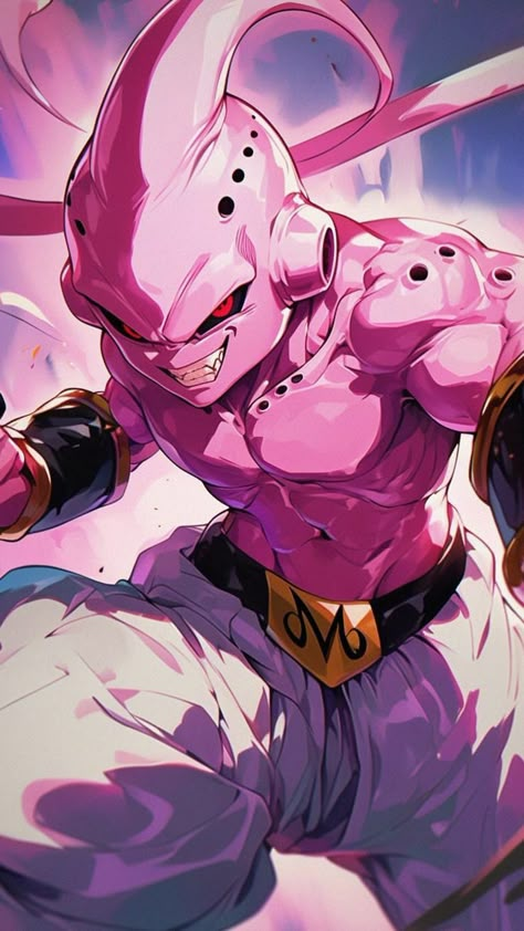 Kid Buu Art, Majin Buu Wallpapers, Kid Buu Wallpaper, Majin Boo Tattoo, Dbz Wallpaper, Buu Dbz, Super Buu, Kid Buu, Dragon Ball Z Iphone Wallpaper