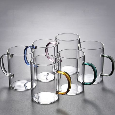 Enjoy your favorite drink in this beautiful glass Mug. 
Crafted from borosilicate glass to withstand heat or cold, they are perfect for coffee, tea, juice, and everything in between. Juice Glass Set, Cups With Straws, Cups For Coffee, Coffee Milk Tea, Green Tea Cups, Juice Glass, Glass Beer Mugs, Tea Juice, Glass Mugs