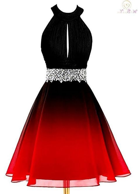 Dresses Red Short, Short Cocktail Dresses, Robes D'occasion, Ombre Gradient, Cute Prom Dresses, Short Cocktail Dress, Dresses Red, Short Long, Dresses For Teens